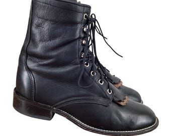 Vintage Laredo-laarzen dames 9 m western veters Kiltie oma cowgirl leer