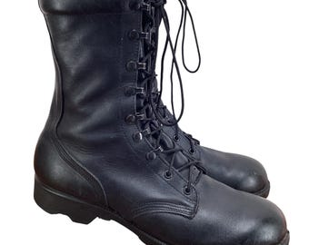 Men's 9 Wide 70s US Army Combat Boots / Military Zig Zag Sole