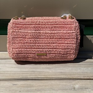 NWT Rebecca Minkoff Edie Woven Medium Crossbody Bag Rose Pink image 10