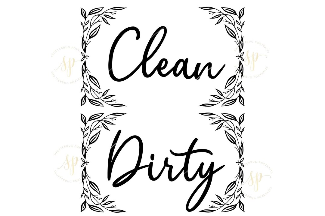 Dishwasher Clean Dirty Sign SVG PNG Digital Clipart Etsy