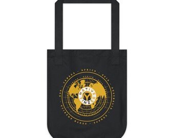 Native Yinzer World Map Tote Bag | Organic Canvas Travel Edition