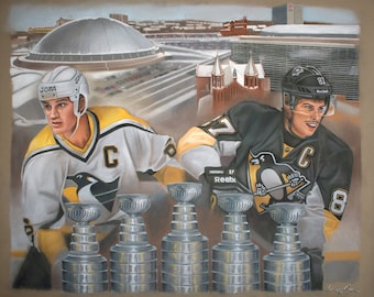 冬ギフト  Mario Lemieux & Sidney Crosby Hall of Fame Hand Signed アイスホッケー