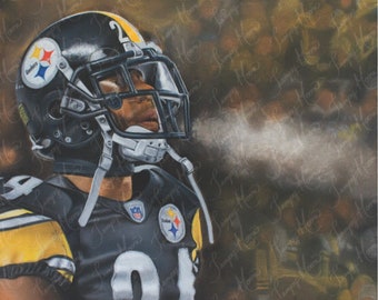 Artwork Print Pittsburgh Steelers Football Ike Taylor by Tempy Moore