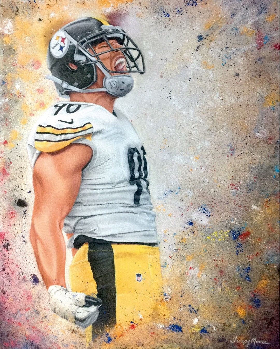 LIMITED EDITION Art Print Pittsburgh Steelers Artwork of TJ Watt 8x10 — free download