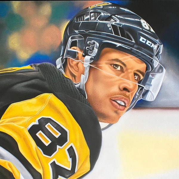 Pittsburgh Penguins "Sid the Kid" Sidney Crosby Hockey giclee print Artwork by Tempy Moore