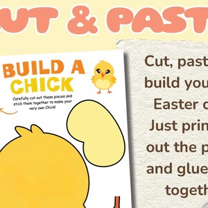 Build a Chick Creative Easter Activity comes in 2 sizes