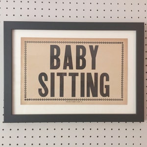 BABY SITTING - Vintage Sign