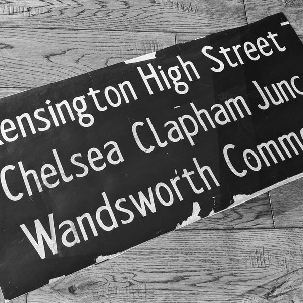 Kensington High Street - Vintage London Framed Bus Blind Panel