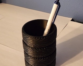 Tire Pen and Toothbrush Holder, Desk Organizer