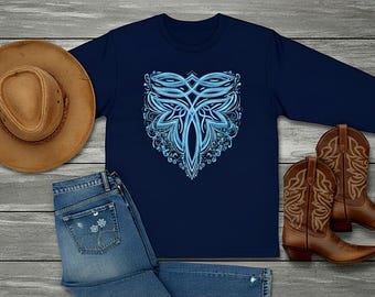 Boot Stitch Graphic Long Sleeve Shirt • Western Cowgirl Tee • Rodeo Outfit Top • Country Aesthetic Shirt • Boho Western Apparel • Rustic