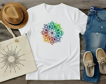 Boho Spiritual Tee • Festival Shirt • Yoga Top • Colorful Mandala Graphic Tee • Unisex Comfort Colors Style