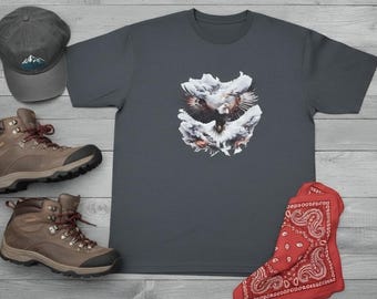 Camiseta de águila calva para hombre y mujer • Camiseta con gráfico de águila patriótica • Camiseta de libertad americana • Regalo de águila de EE. UU. • Camiseta de águila country western