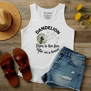 Dandelion Country Song Tank • Born to Live Free Shirt • Western Graphic Tank Top • Wildflower Country Music Top •
