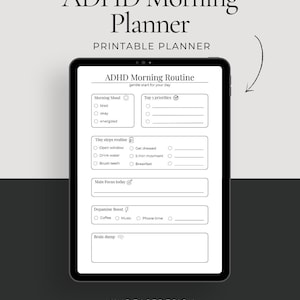 ADHD Morning Routine Planner Printable | Daily Routine Sheet | Executive Function Planner | Productivity & Focus | Mental Health Planner PDF