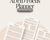 Aesthetic ADHD Planner Printable, Soft Productivity Planner, Minimal Feminine Planner, Calm Focus Planner