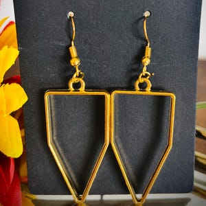 Gold Dangle Earrings ~ Modern Lightweight Statement Jewelry - Bold Geometric Shape - Hypoallergenic Accessories