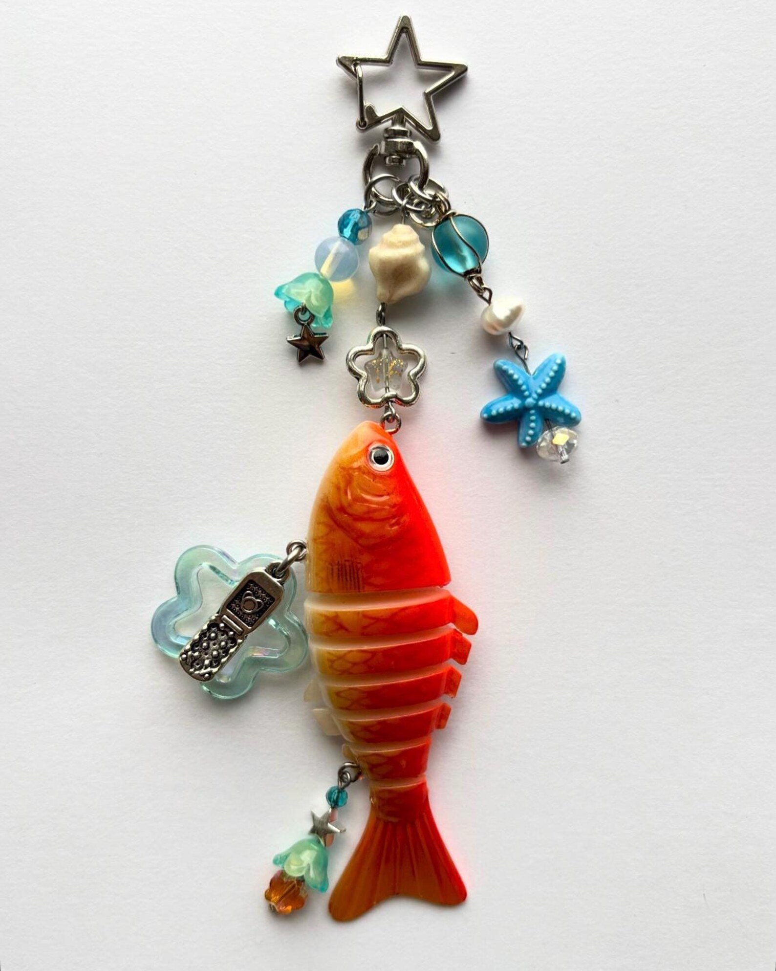 Orange Fish Keychain, Goldfish Keychain, Whimsical Beaded Keychain - Etsy