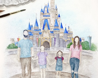 Faceless Watercolor Portrait | Family Vacation Painting