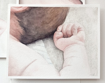 Newborn Baby Painting for Nursery | Watercolor Art Print