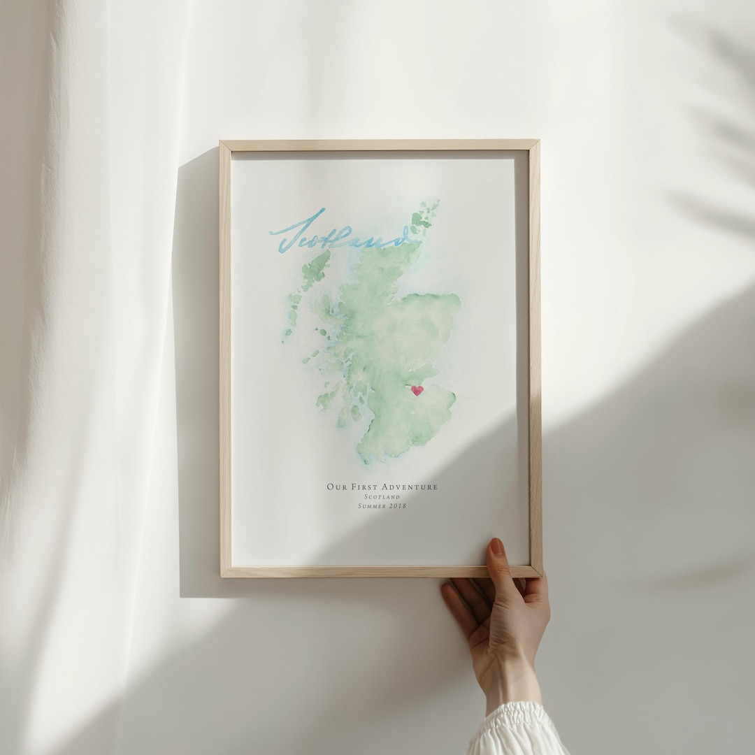 Scotland Watercolor Map Print: Personalized Location Art - Etsy