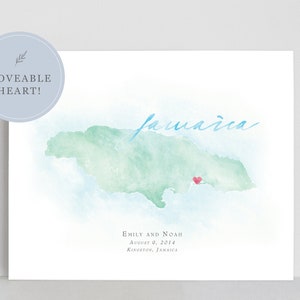 Jamaika Aquarell Landkarte, personalisierte Karte von Jamaika
