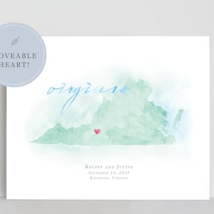 Carte de l’aquarelle de Virginie | Impression de carte personnalisée