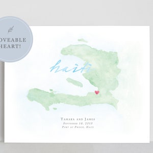 Aquarelkaart Haïti, gepersonaliseerde kaart van Haïti