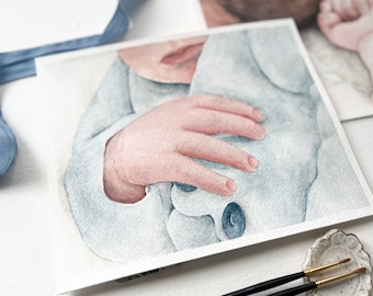 Sleeping Baby Painting for Nursery | Watercolor Art Print