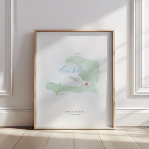 Haiti Watercolor Map Art Print: Personalized Wall Art
