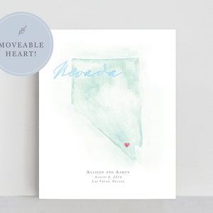 Aquarelkaart Nevada | Gepersonaliseerde kaartafdruk