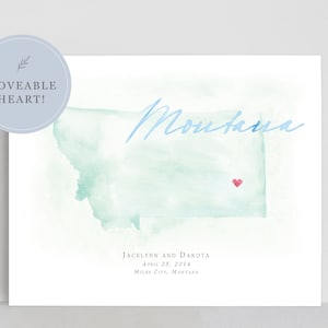 Aquarelkaart Montana | Gepersonaliseerde kaartafdruk