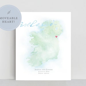 Ireland Watercolor Map, Personalized Map of Ireland