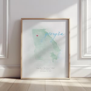 Georgia Watercolor Map | Personalized Map Print