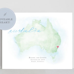 Australien Aquarell Karte, personalisierte Karte von Australien