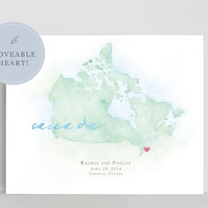 Canada aquarelkaart, gepersonaliseerde kaart van Canada