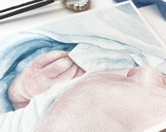 Original Artwork | Sleeping Baby Painting for Nursery