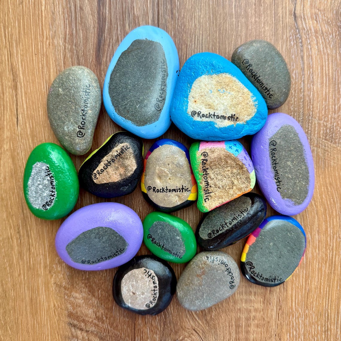 5 Happy Rocks Box of Rocks - Happy Stones, Hand Painted Cute Creatures and Kindness ...