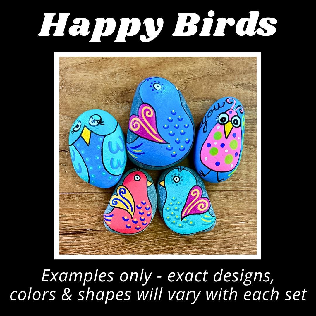 Happy Baby Rocks Box of Rocks - Happy Stones, Hand Painted Cute Creatures and Kindness ...