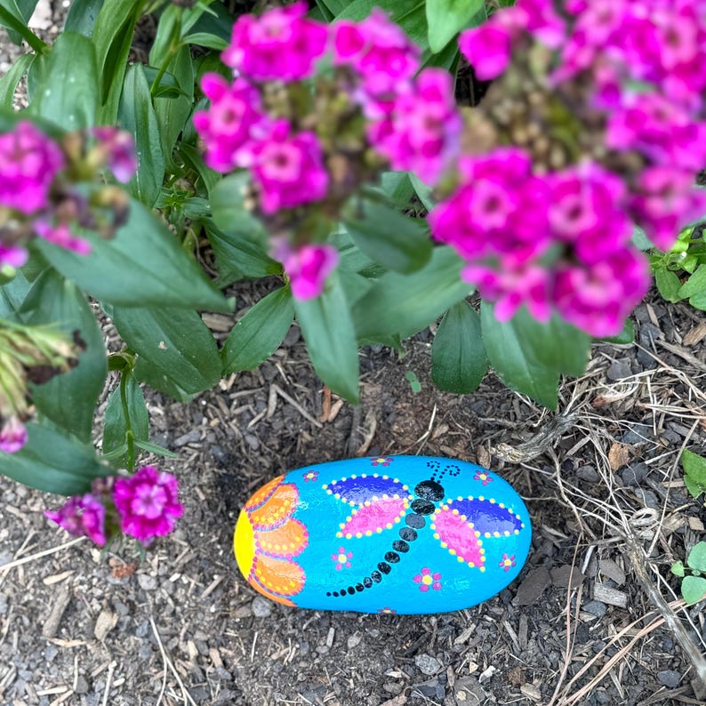 Custom Painted Rock, Colorful Hand Painted Stones Made-to-order - Etsy