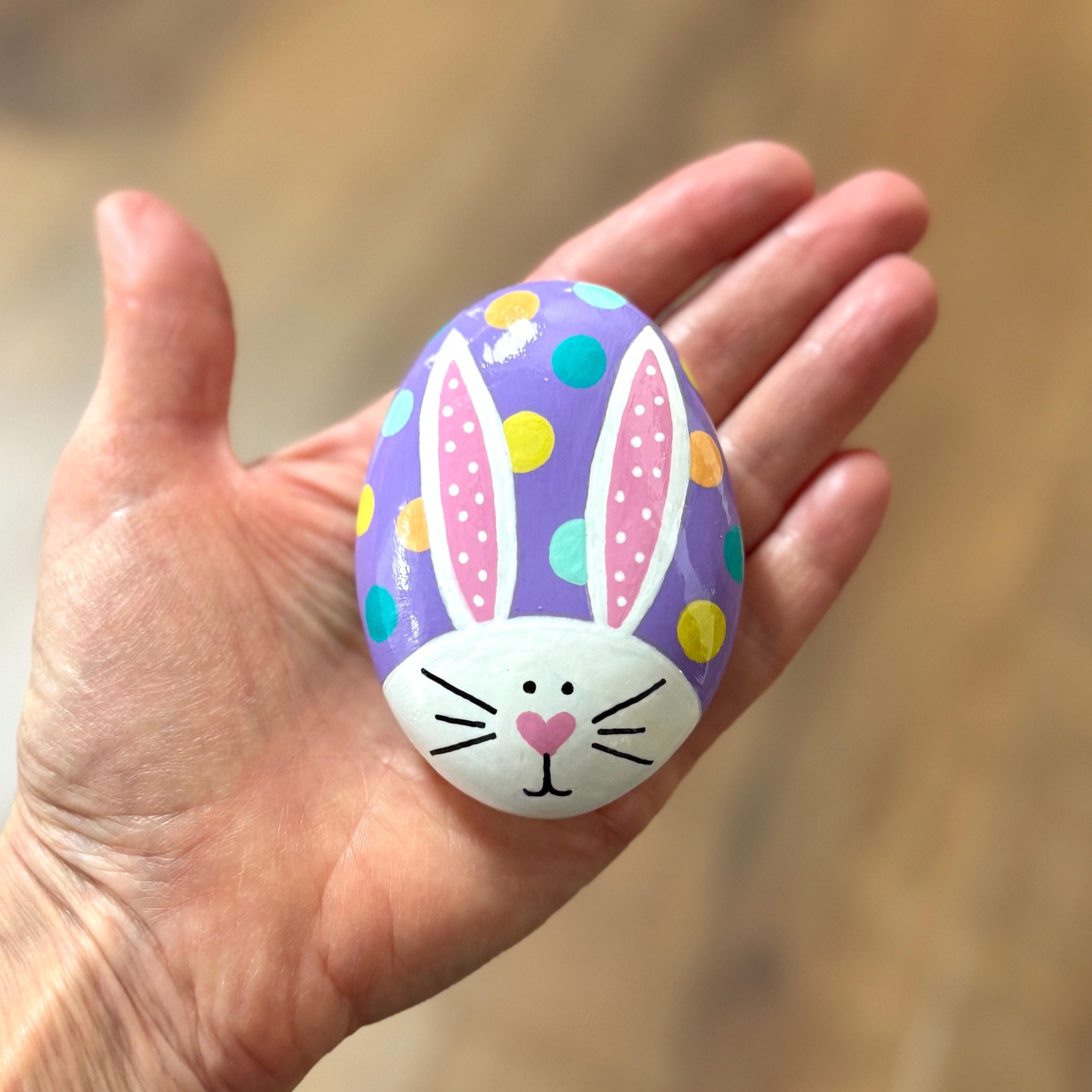 Easter Bunny Rocks: Colorful Hand Painted Stones - Etsy