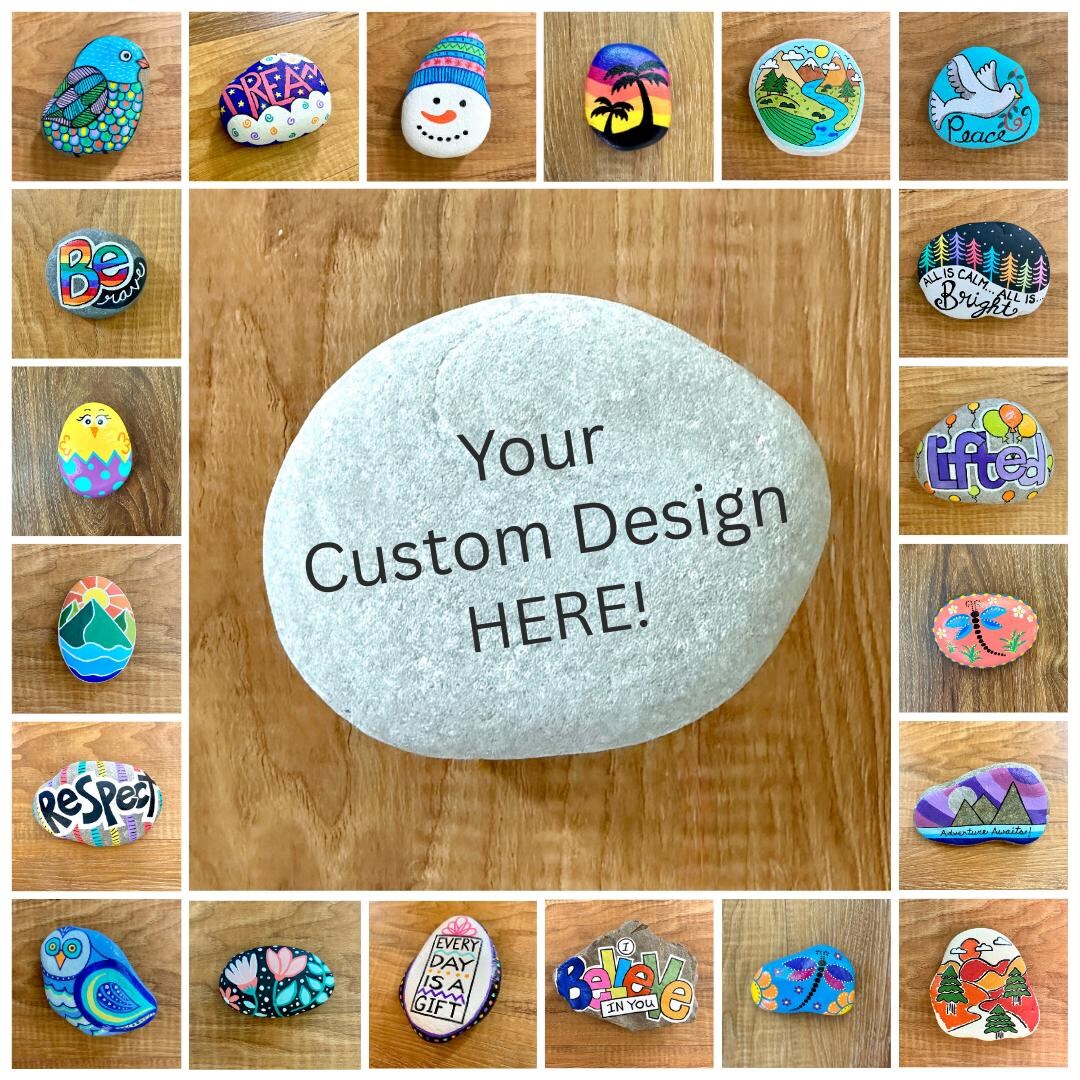 Custom Painted Rock, Colorful Hand Painted Stones Made-to-order - Etsy