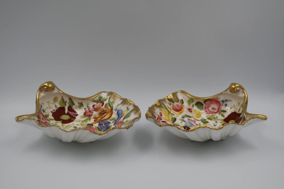 Rare Vintage Hammersley Queen Anne , English Shell Dishes Pair, Hand ...