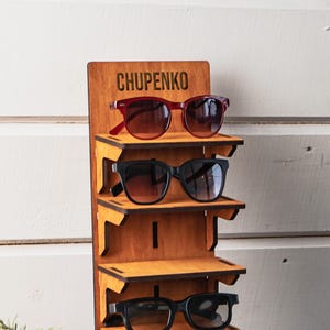 Sunglasses display wooden, Eyeglass storage stand, Sunglasses rack organizer, Custom eyewear holder, Sunglass shelf,Eyeglasses display stand