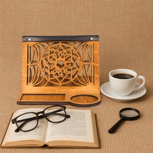 Triangle book stand, Book valet, Book holder stand for reading, Wooden book stand, Book holder stand, Bookmark holder, Book page holder
