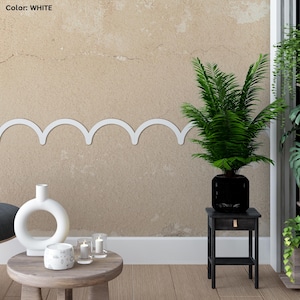 Scalloped Wall Trim,Wood Wall Trim,Decorative Wall Molding,Wall Trim Decor,Modern Molding,Wall Border,Wall Trim Accent,Boho Wall Molding