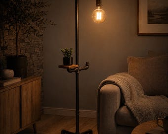 Industrial Pipe Floor Lamp, Steampunk Floor Lamp, Rustic Floor Lamp, Vintage Floor Lamp, Edison Floor Lamp, Industrial Floor Light