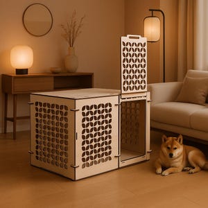 Wooden dog crate furniture, Dog cage for large dogs, Wooden indoor dog house, Modern dog kennel crate, Dog crate furniture,Pet bed furniture