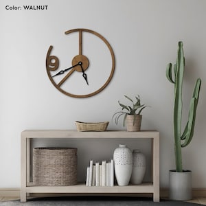 Modern Wall Clock, Large Wooden Wall Clock, Minimalist Wall Clock, Silent Wall Clock, Contemporary Wall Clock Decor,Unique Wall Clock Design image 2