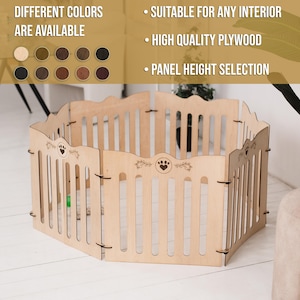 Parque de madera para perros, Parque grande para mascotas, Muebles grandes para jaulas de perros, Puerta independiente para perros, Jaula de madera para perros, Parque para cachorros, Valla para perros para interior
