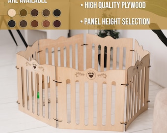 Hundelaufstall Holz, Haustierlaufstall groß, Hundegittermöbel groß, Freistehendes Hundegitter, Holz Hundebox, Welpenlaufstall, Hundezaun für Innen